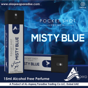 Misty Blue Pocket Shot Alcohol Free Perfume Al Aqeeq Paradise Dubai Pocket Perfume