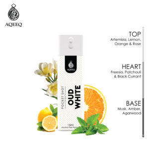 aqeeq oud white pocket shot alcohol free perfume