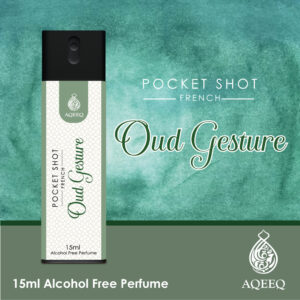 aqeeq oud gesture alcohol free perfume pocket shot